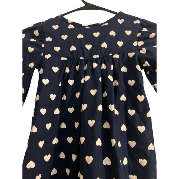 Milon Size 6 navy long sleeve girls dress with hearts - Picture 4 of 5